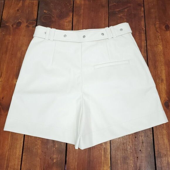 3.1 Phillip Lim Vegan Leather Belted Waist Utility Shorts Size 2 - Picture 13 of 16